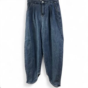 NWT Peekskill Barrel Jeans High Rise Pleated Petal Hem Size S